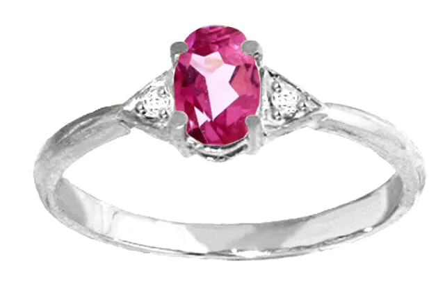 0.46 Carat 14K Solid Yellow Gold Farah Pink Topaz Diamond Ring