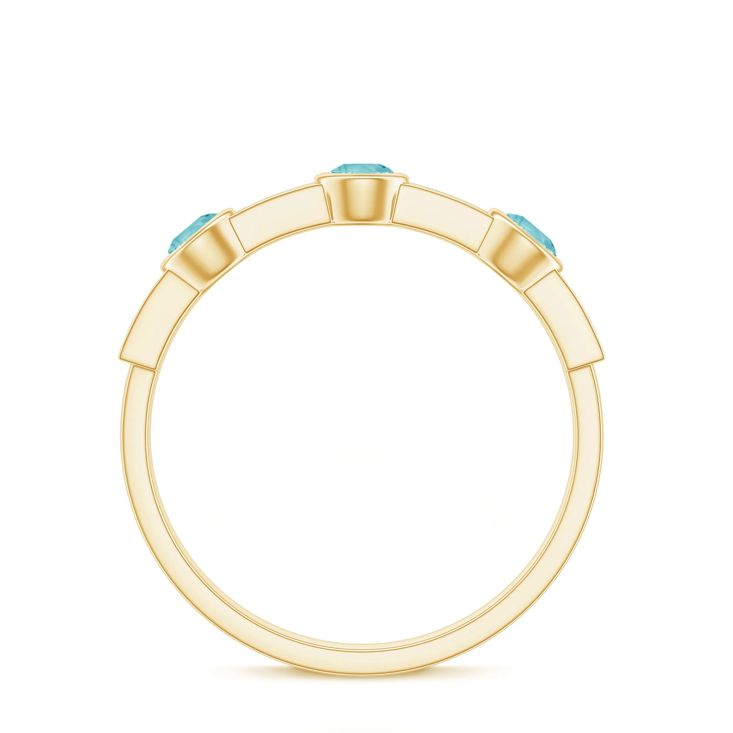 1/2 CT Sky Blue Topaz and Diamond Minimal Half Eternity Ring