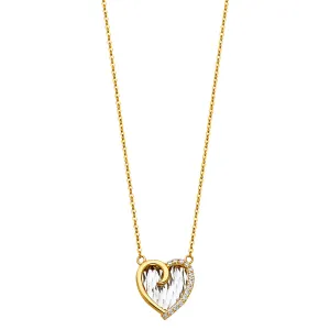 14K CZ HEART NECKLACE