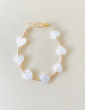 14k Gold Filled Hearts Bracelet