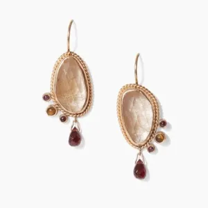 14K Rutilated Quartz Mix Pompeii Earrings