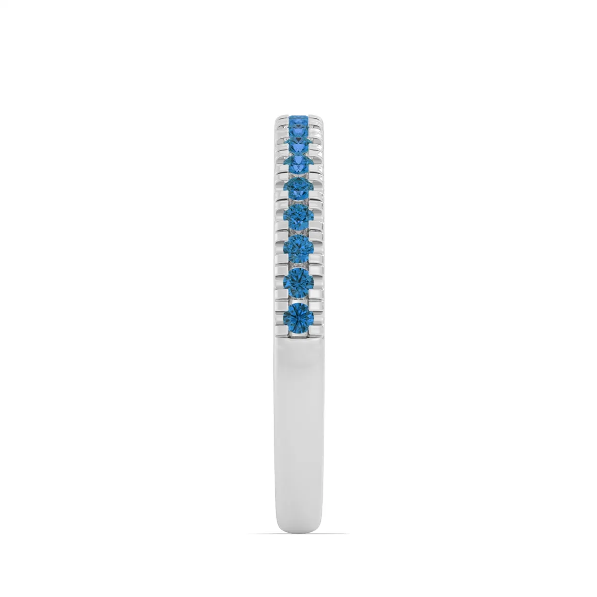 14K White Gold Blue Topaz Band