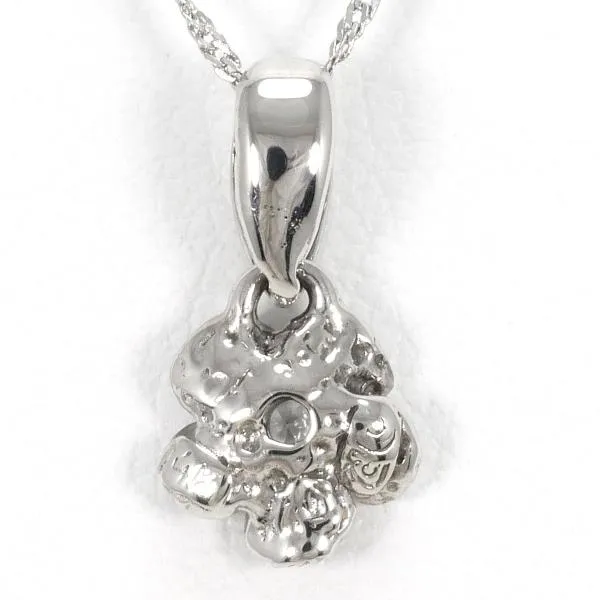 14K White Gold Zircon Necklace