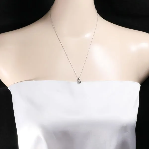 14K White Gold Zircon Necklace