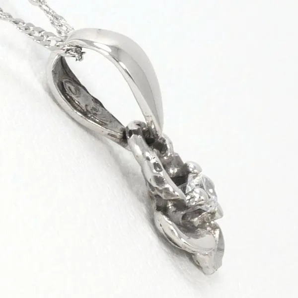14K White Gold Zircon Necklace