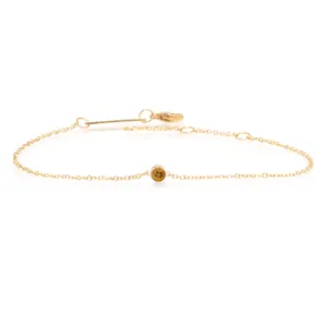 14K Yellow Gold Bezel Set Citrine Bracelet