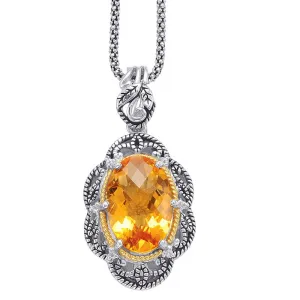 14Kt/Silver Citrine Pendant (141P111622CTWT)
