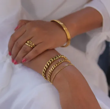 18K Gold-Filled Cuban Chain Bracelet