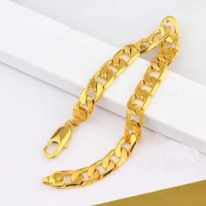 18k Gold Filled curb Link Bracelet 8