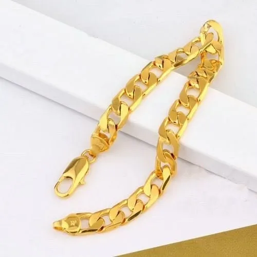 18k Gold Filled curb Link Bracelet 8