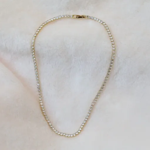 18K Gold-Filled Tennis Choker Necklace