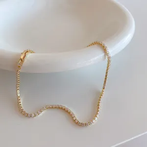 18K Gold-Filled Tennis Choker Necklace