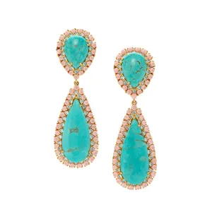 18k Gold Vermeil Turquoise Drop Earrings: The Irena