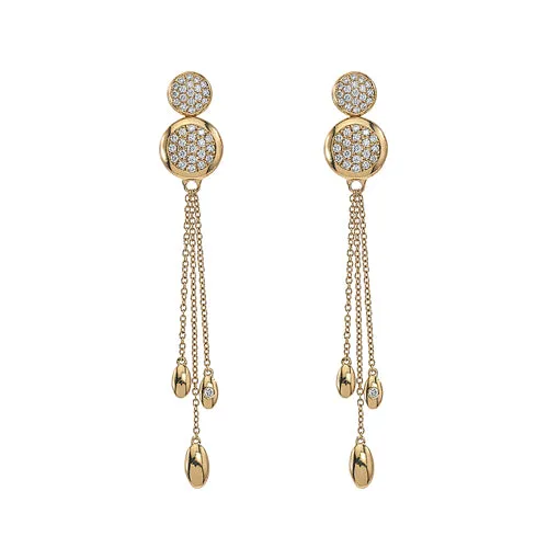 18K Yellow Gold Diamond Earrings