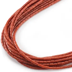36" Ten Strand Coral USA Native American Made 925 Sterling Silver Necklace
