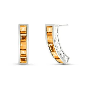 4.5 Carat 14K Solid White Gold Drifting Towards Love Citrine Earrings