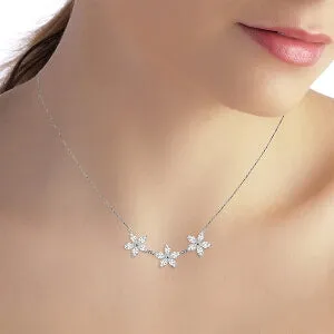 4.75 Carat 14K Solid White Gold Necklace Natural White Topaz