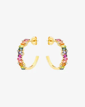 Amalfi Burst Rainbow Midi Hoops
