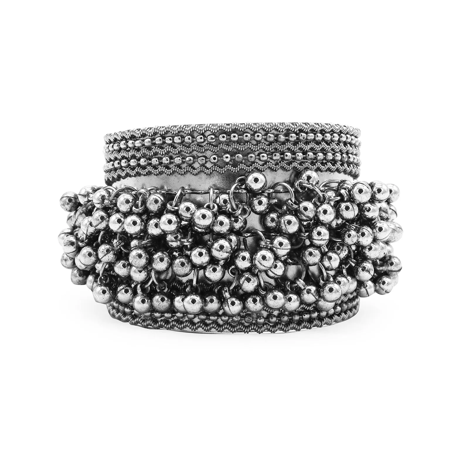 Amisha Silver Oxidized Ghungroo Jewelry Gift Set