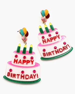 Birthday Cake Acrylic Earrings