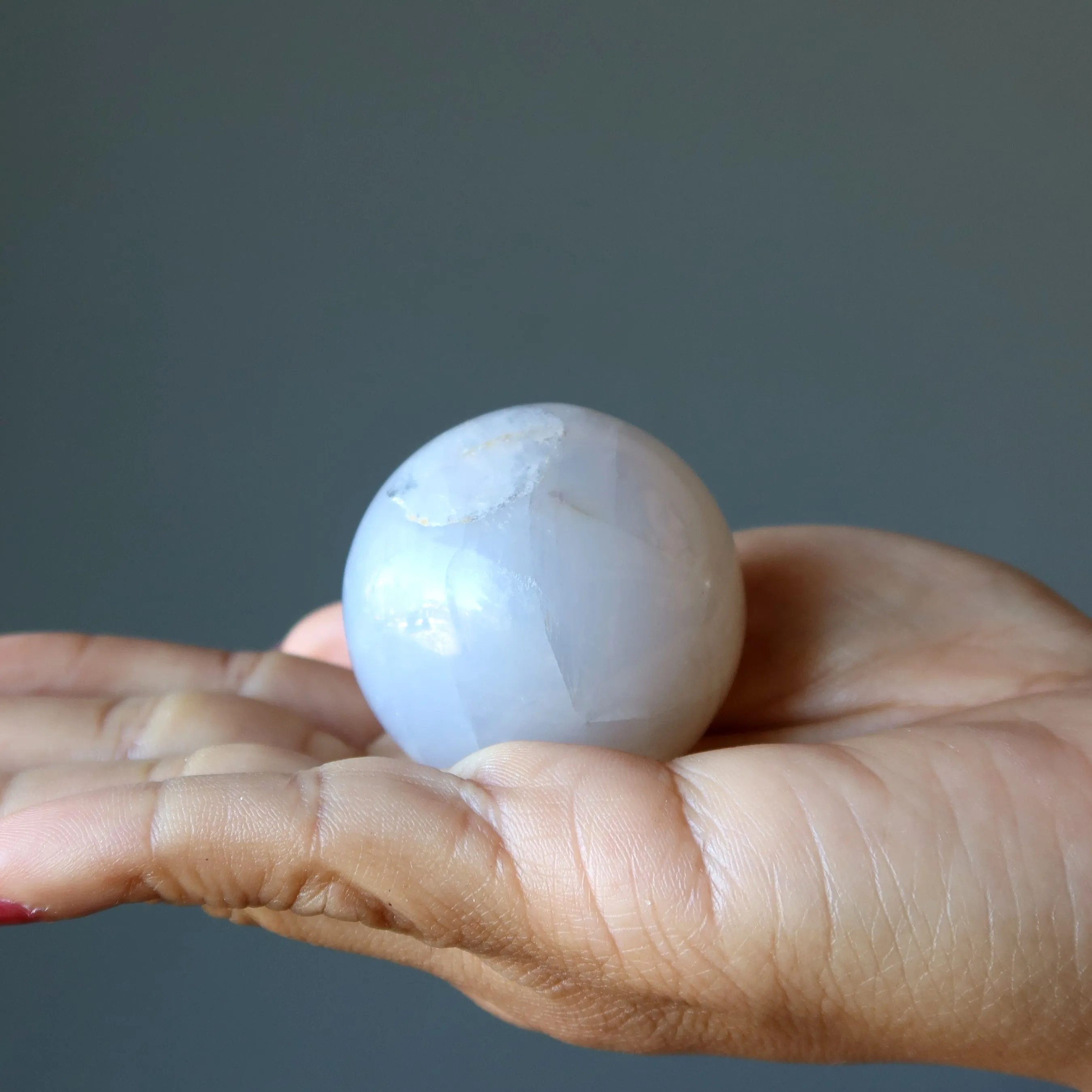 Blue Quartz Sphere Misty Rose Crystal Ball