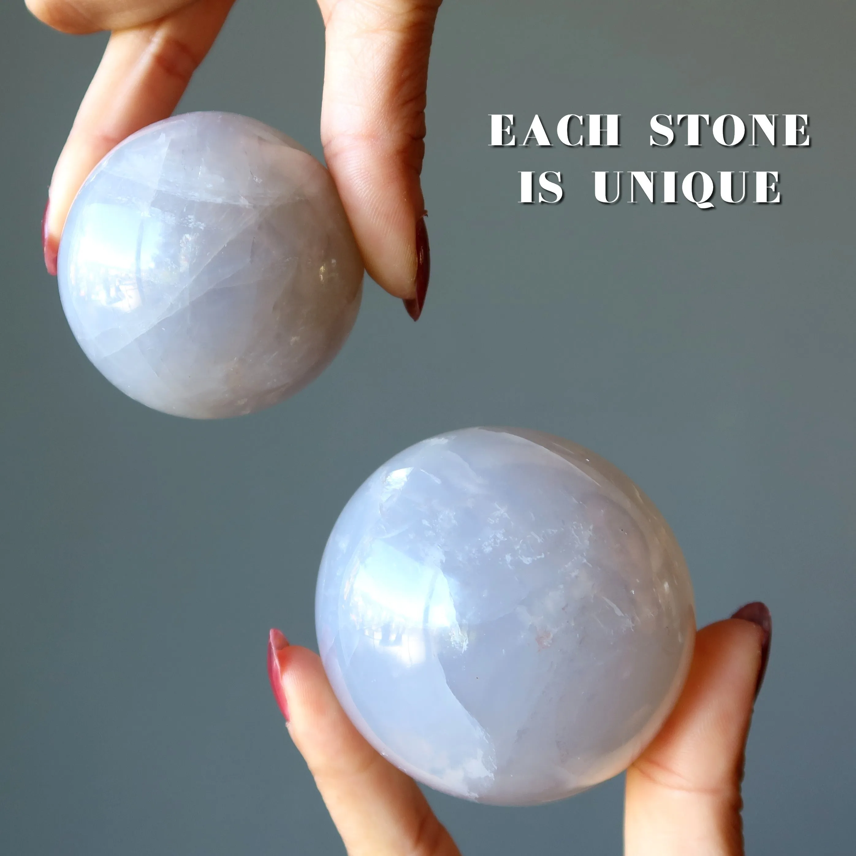 Blue Quartz Sphere Misty Rose Crystal Ball