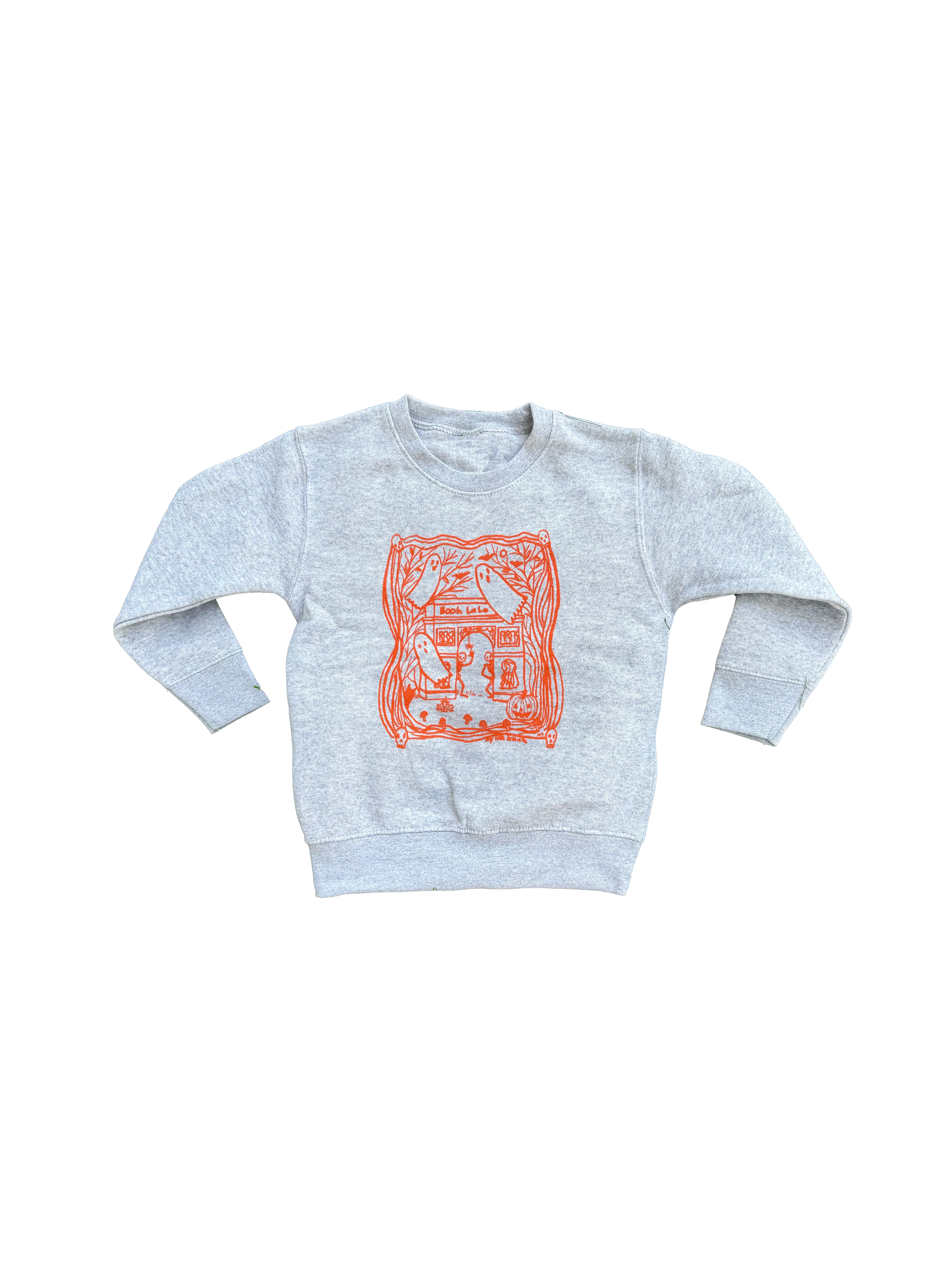 Booh La La Sweatshirt | Coral Orange Screen-printed | 100% cotton