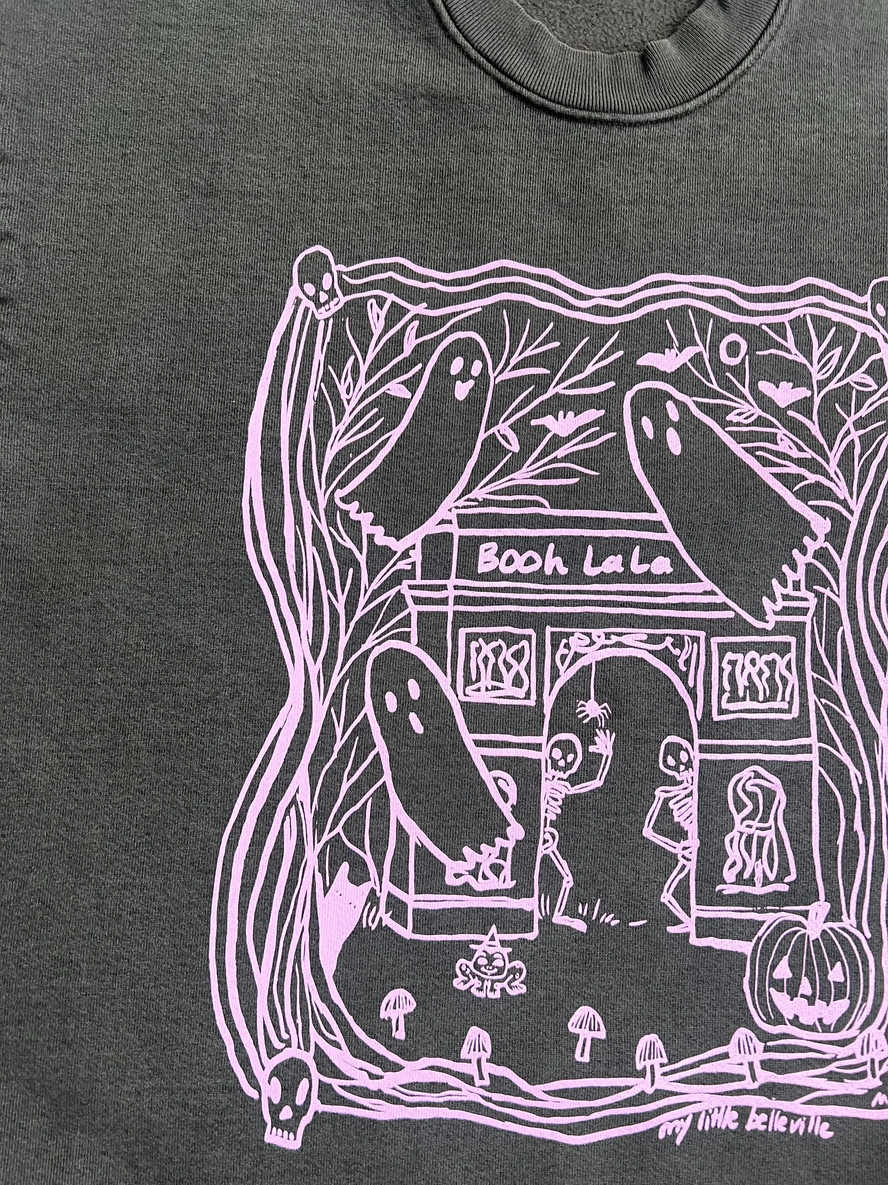 Booh La La Sweatshirt | Coral Orange Screen-printed | 100% cotton