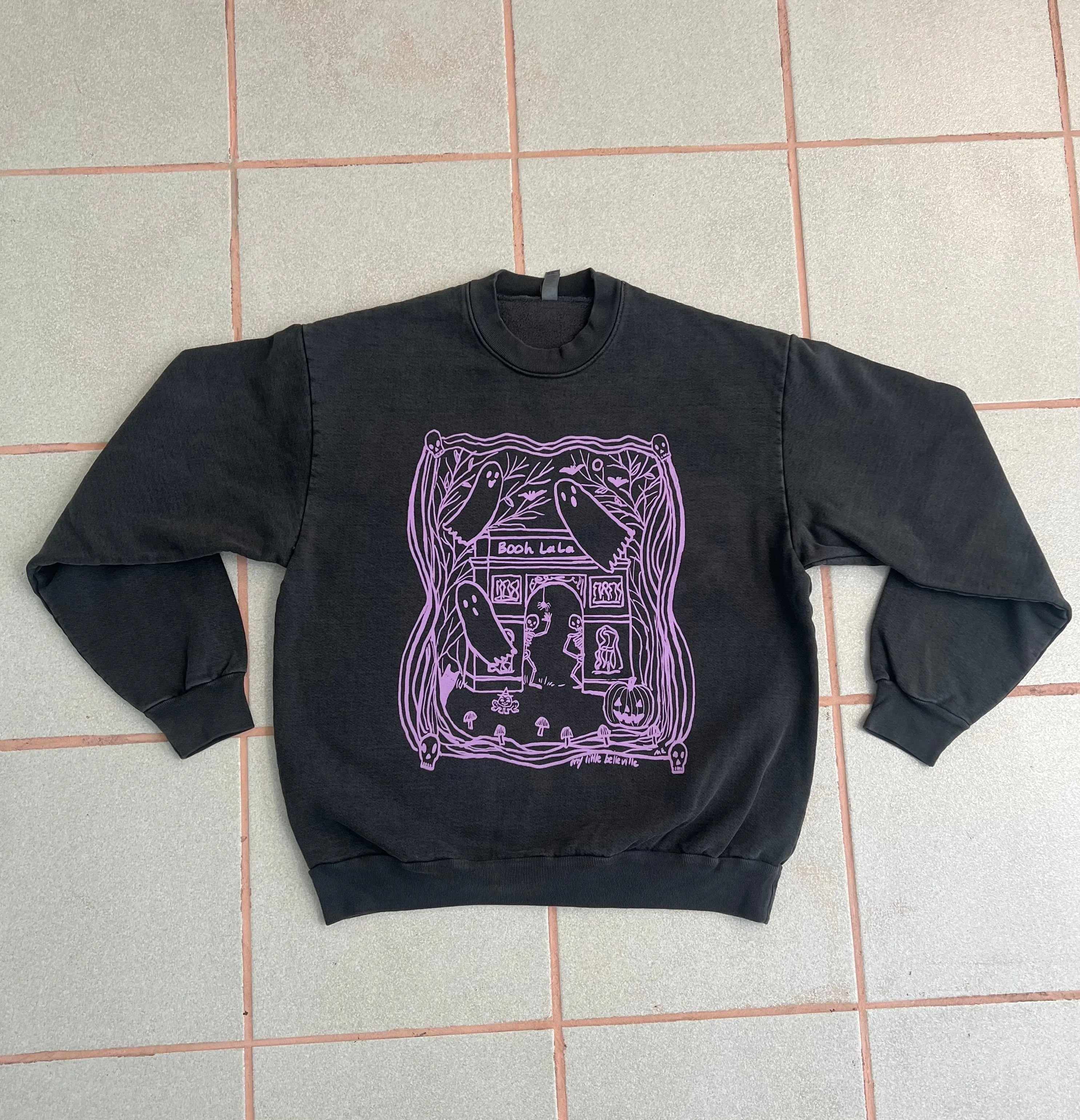 Booh La La Sweatshirt | Coral Orange Screen-printed | 100% cotton