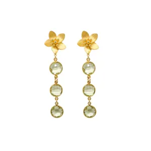 Cecile Lemon Quartz Triple Earrings