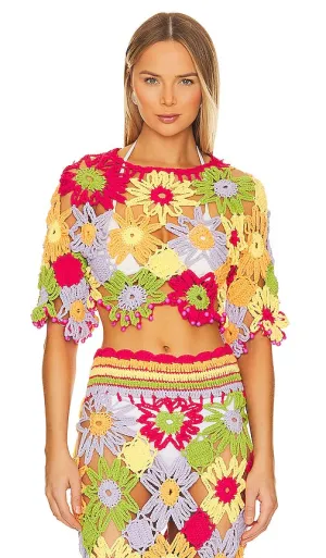 CeliaB Coral Crop Top in Red