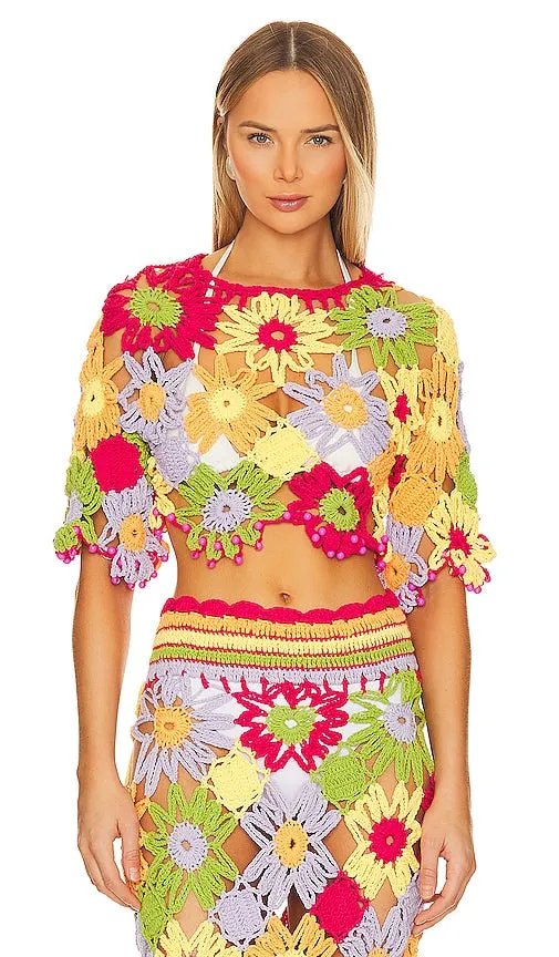 CeliaB Coral Crop Top in Red
