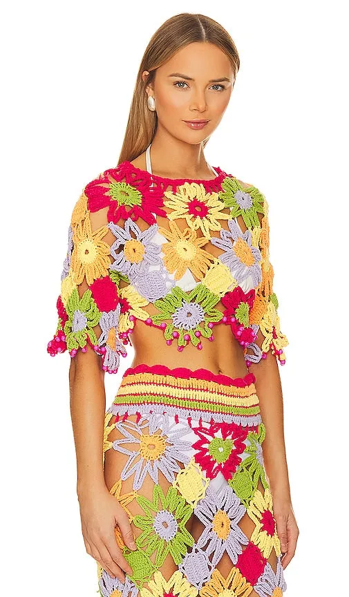 CeliaB Coral Crop Top in Red