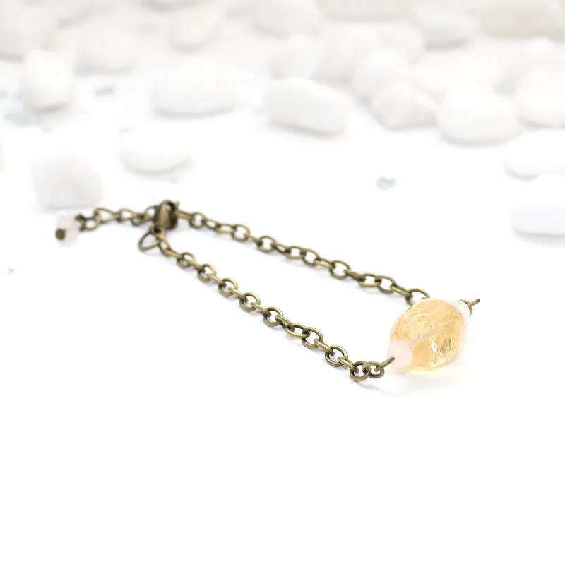 Citrine and Rose Quartz Bracelet