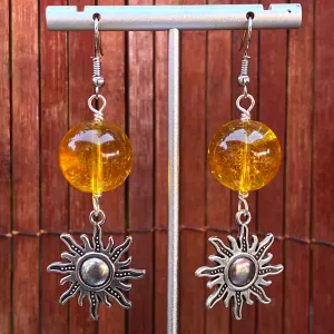 Citrine and Sun Earrings