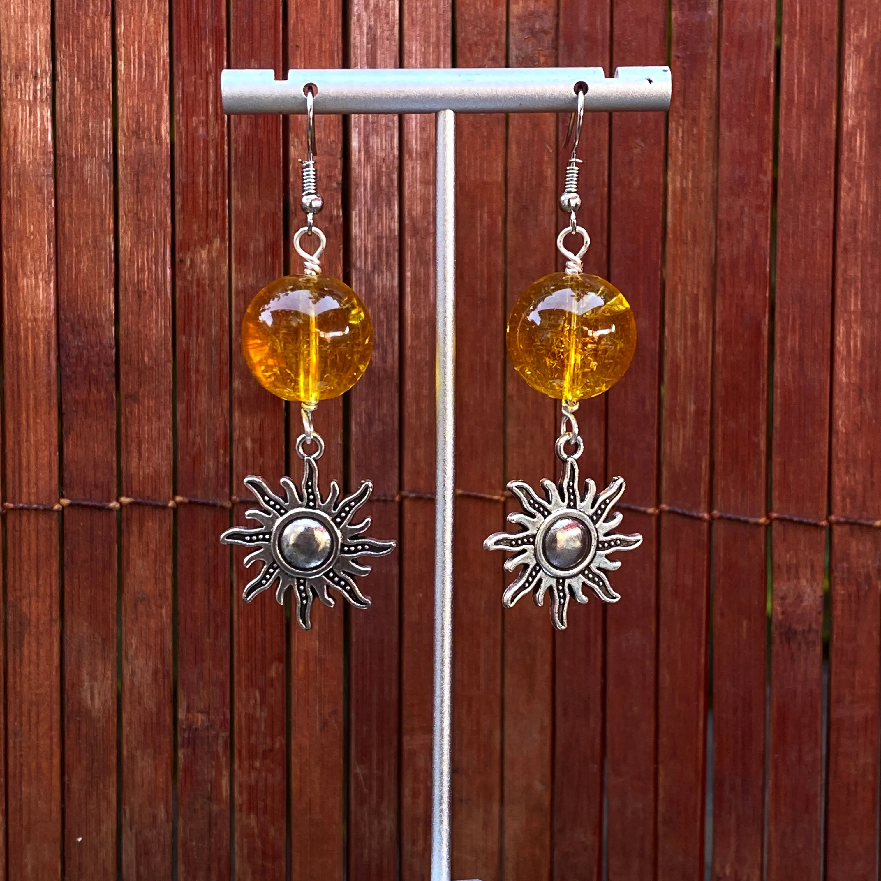 Citrine and Sun Earrings