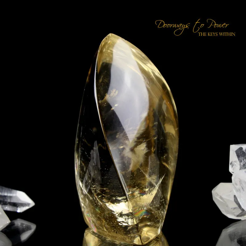 Citrine Crystal Sculpture with Rainbows 'The Oracle'
