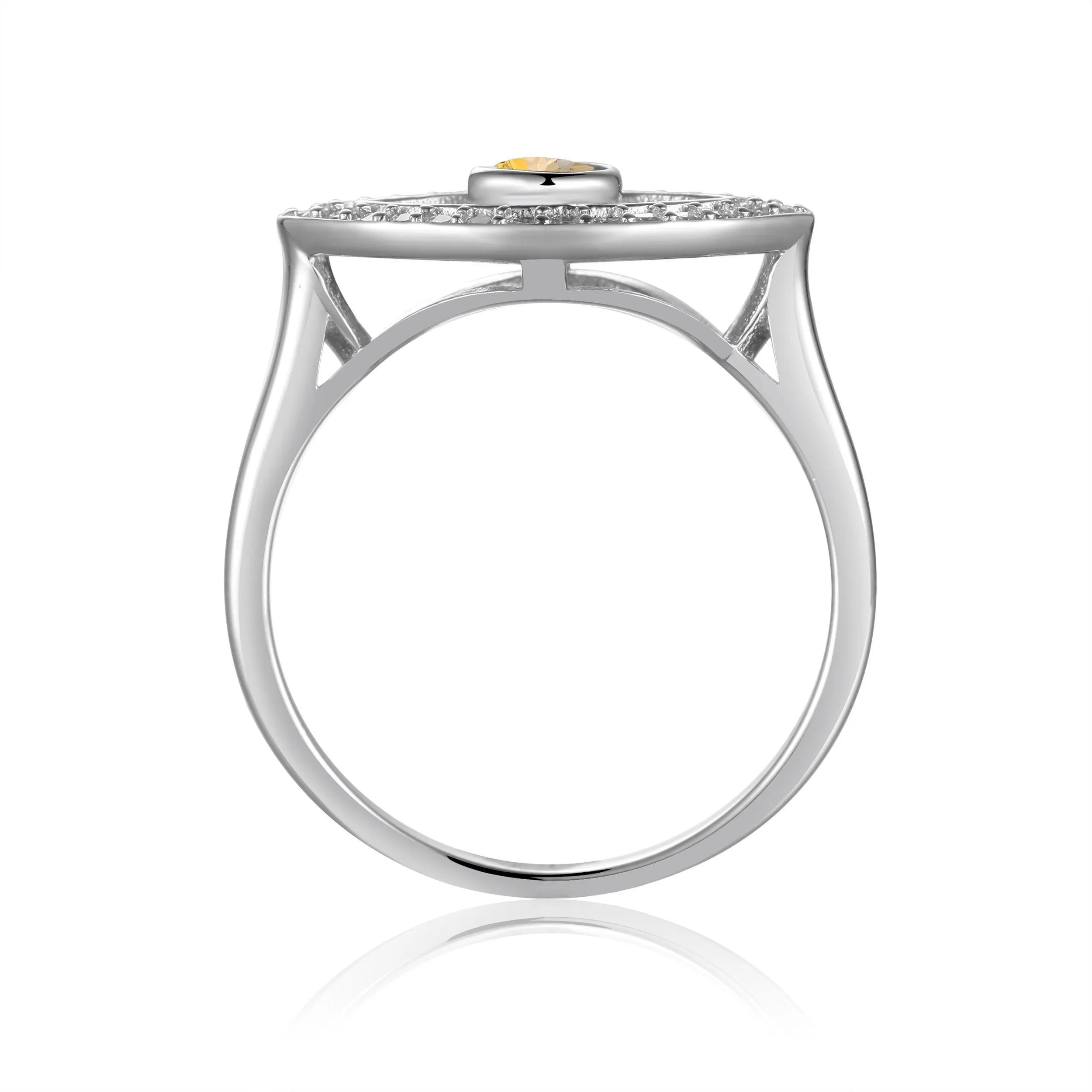 Citrine Evil Eye Ring