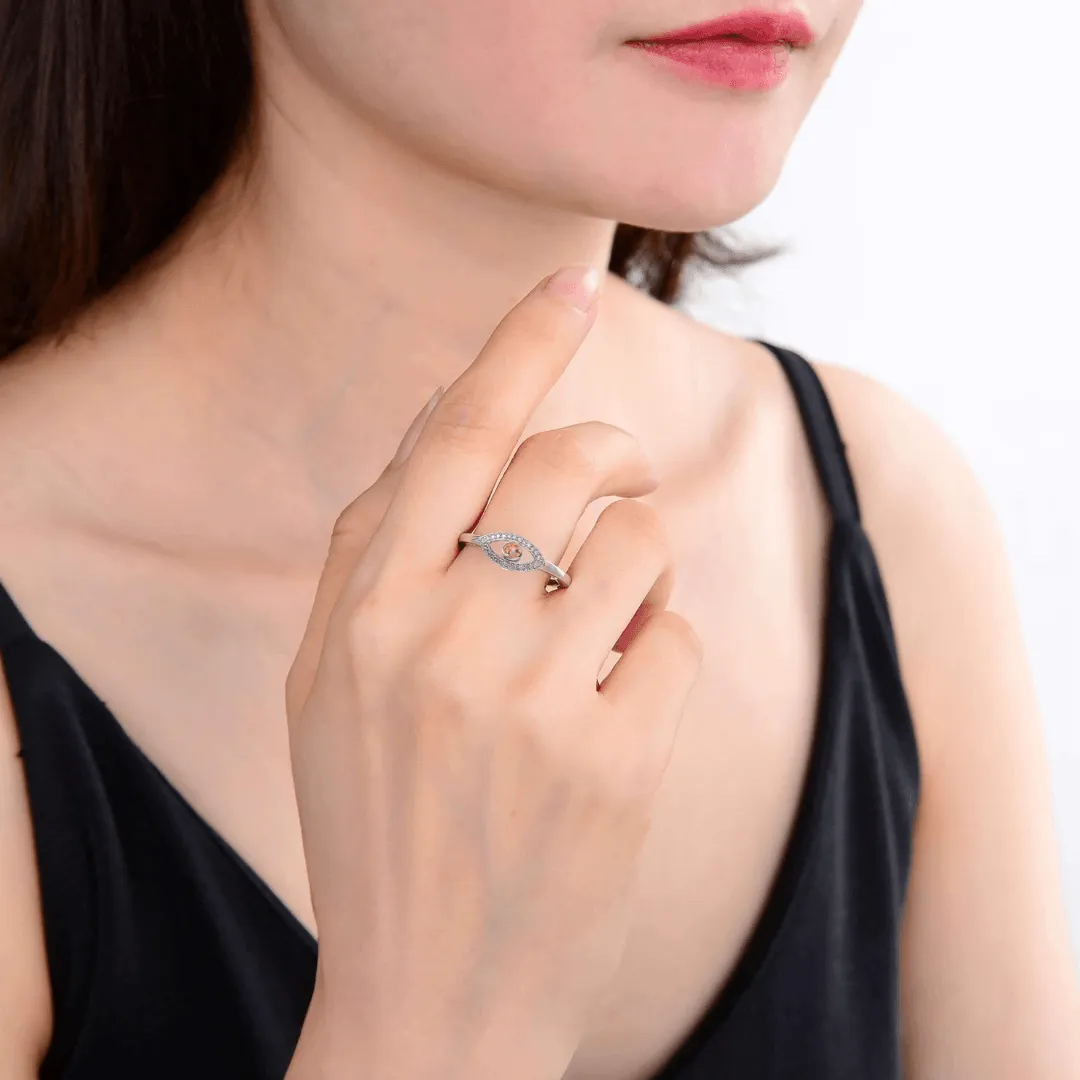 Citrine Evil Eye Ring