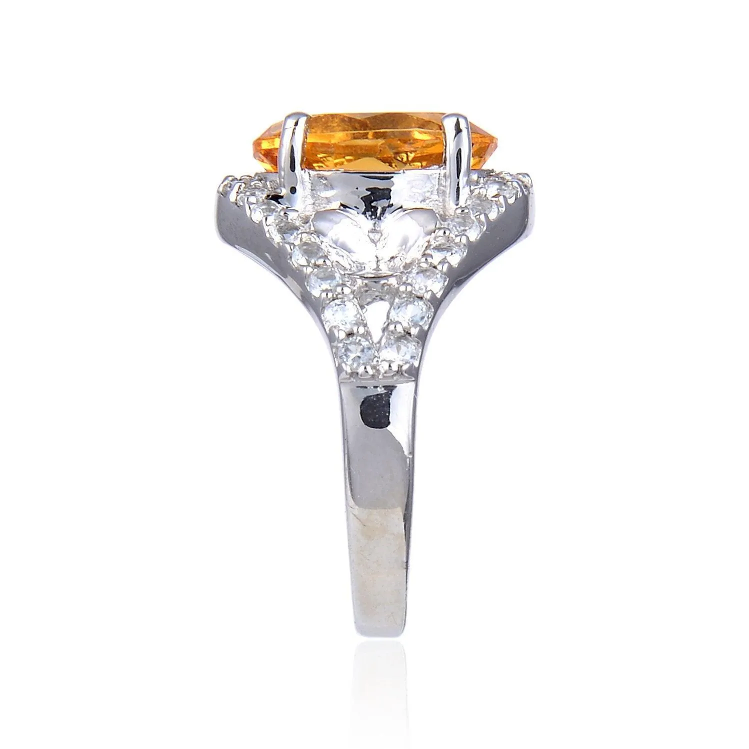 Citrine Flower Petal Statement Ring