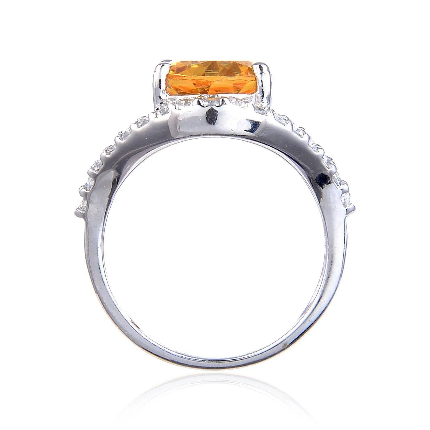 Citrine Flower Petal Statement Ring
