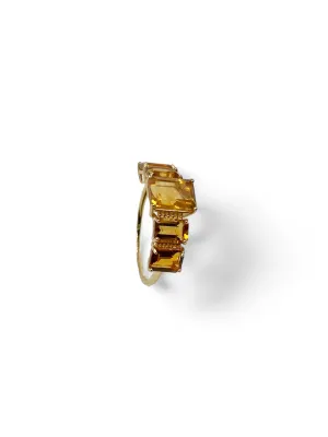 CITRINE HALF ETERNITY RING