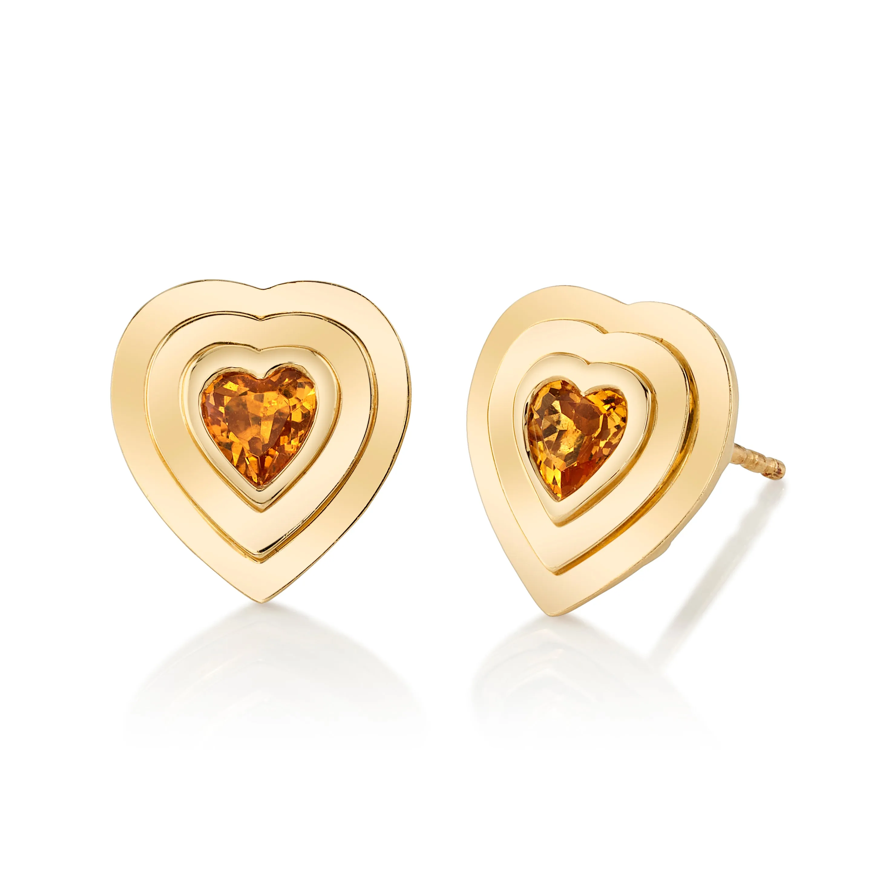 Citrine Heart Stud