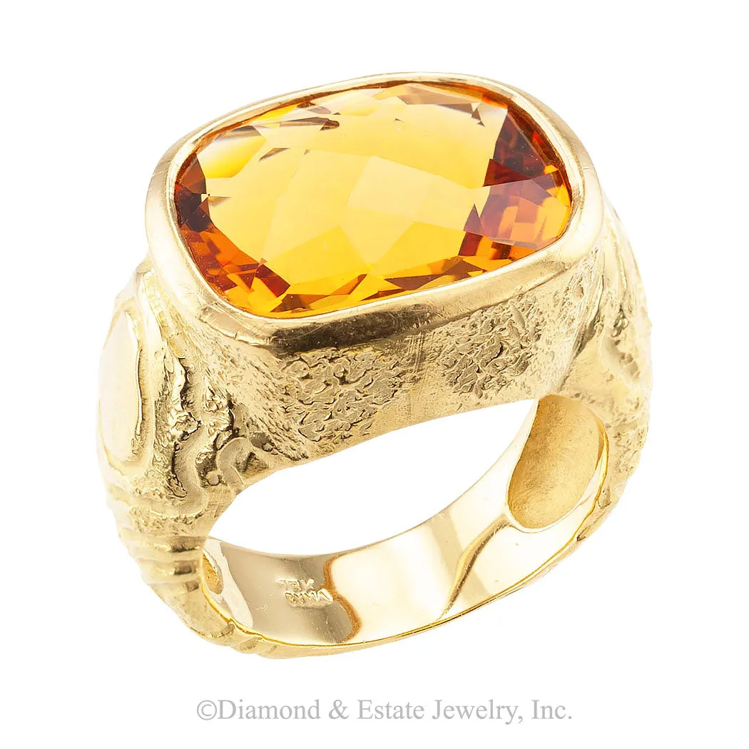 Citrine Yellow Gold Ring