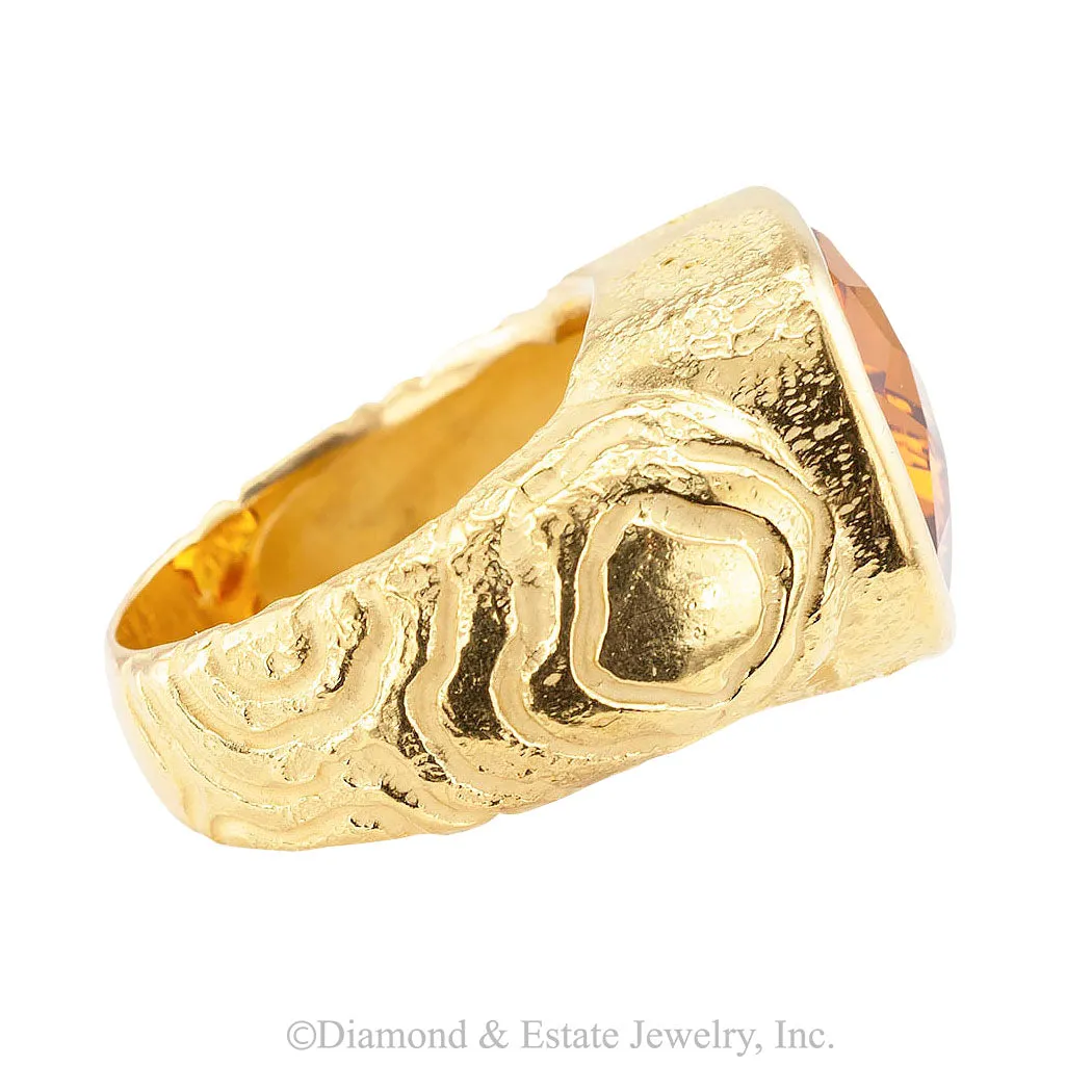 Citrine Yellow Gold Ring