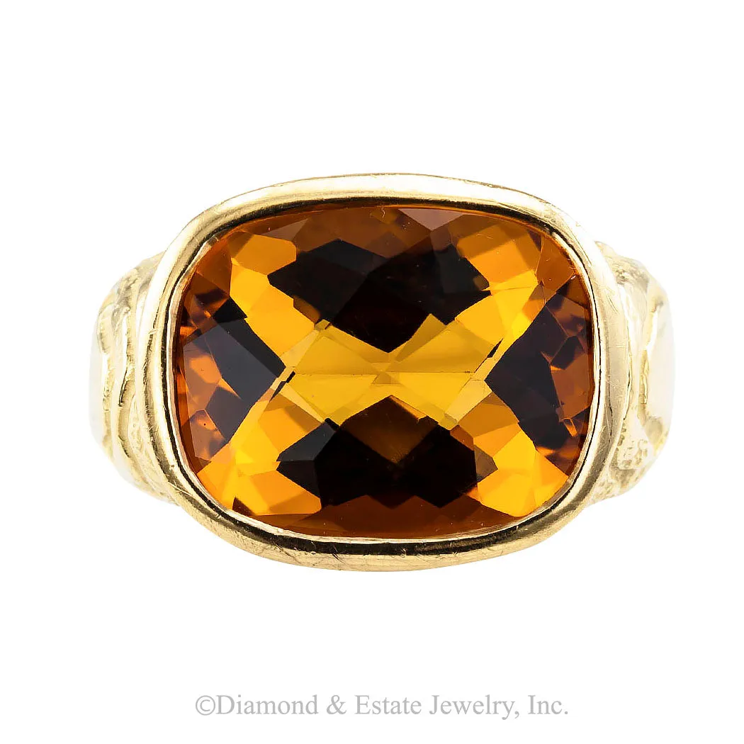 Citrine Yellow Gold Ring