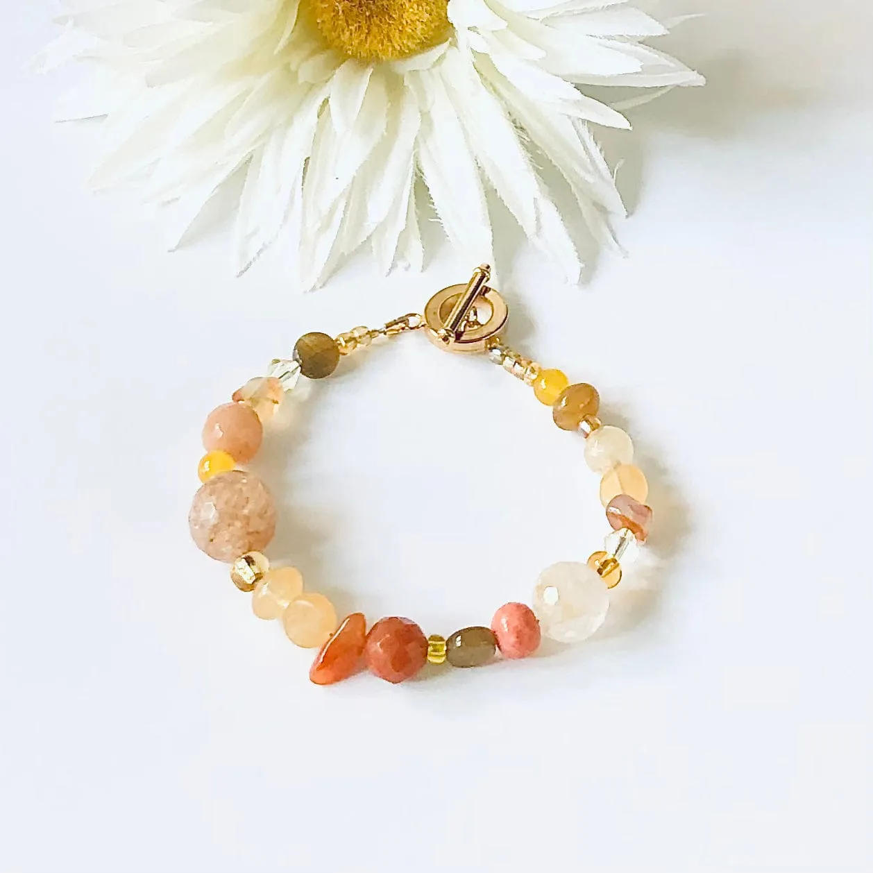 Classy Odd Bead Gemstone Bracelet