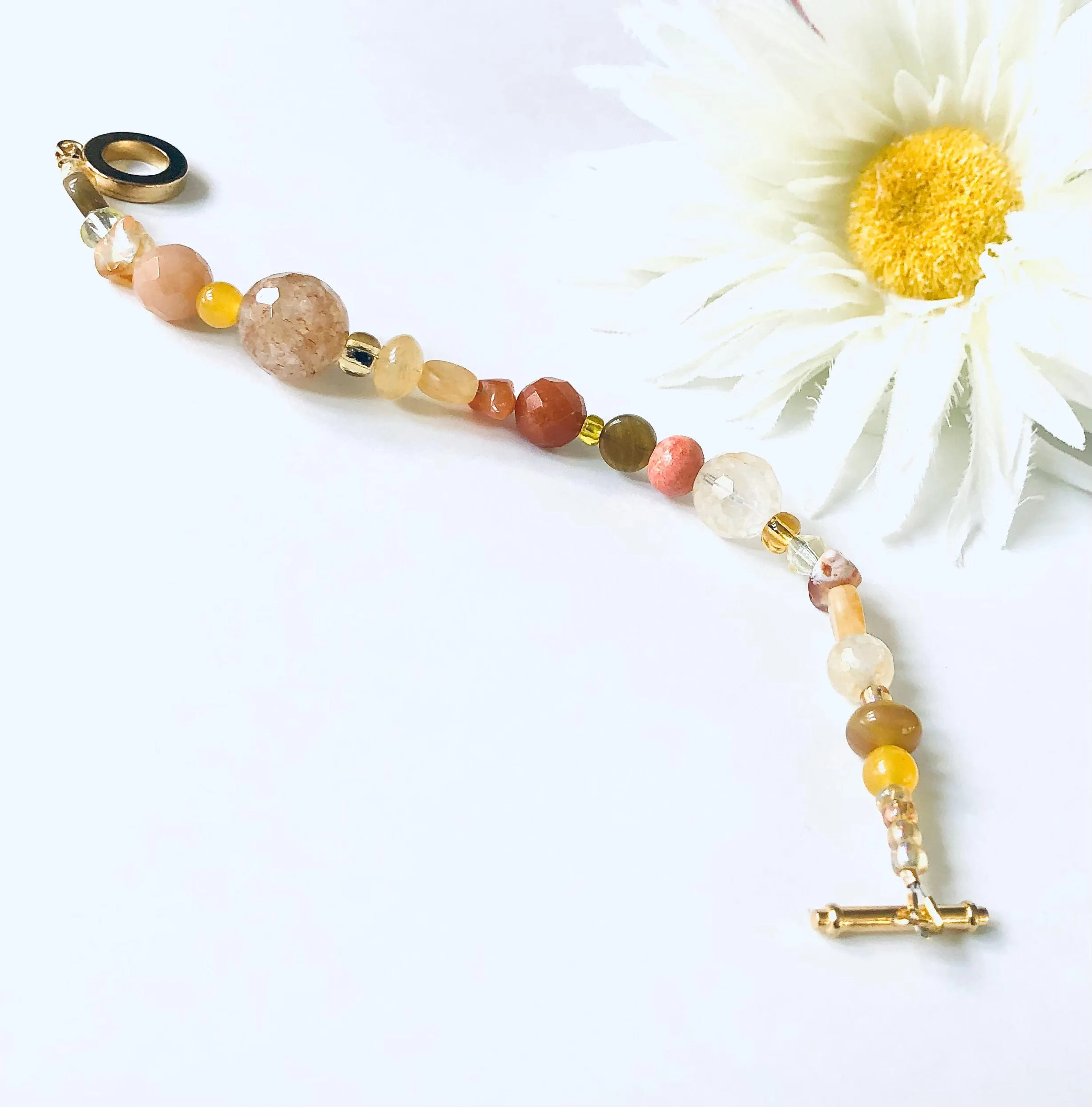 Classy Odd Bead Gemstone Bracelet