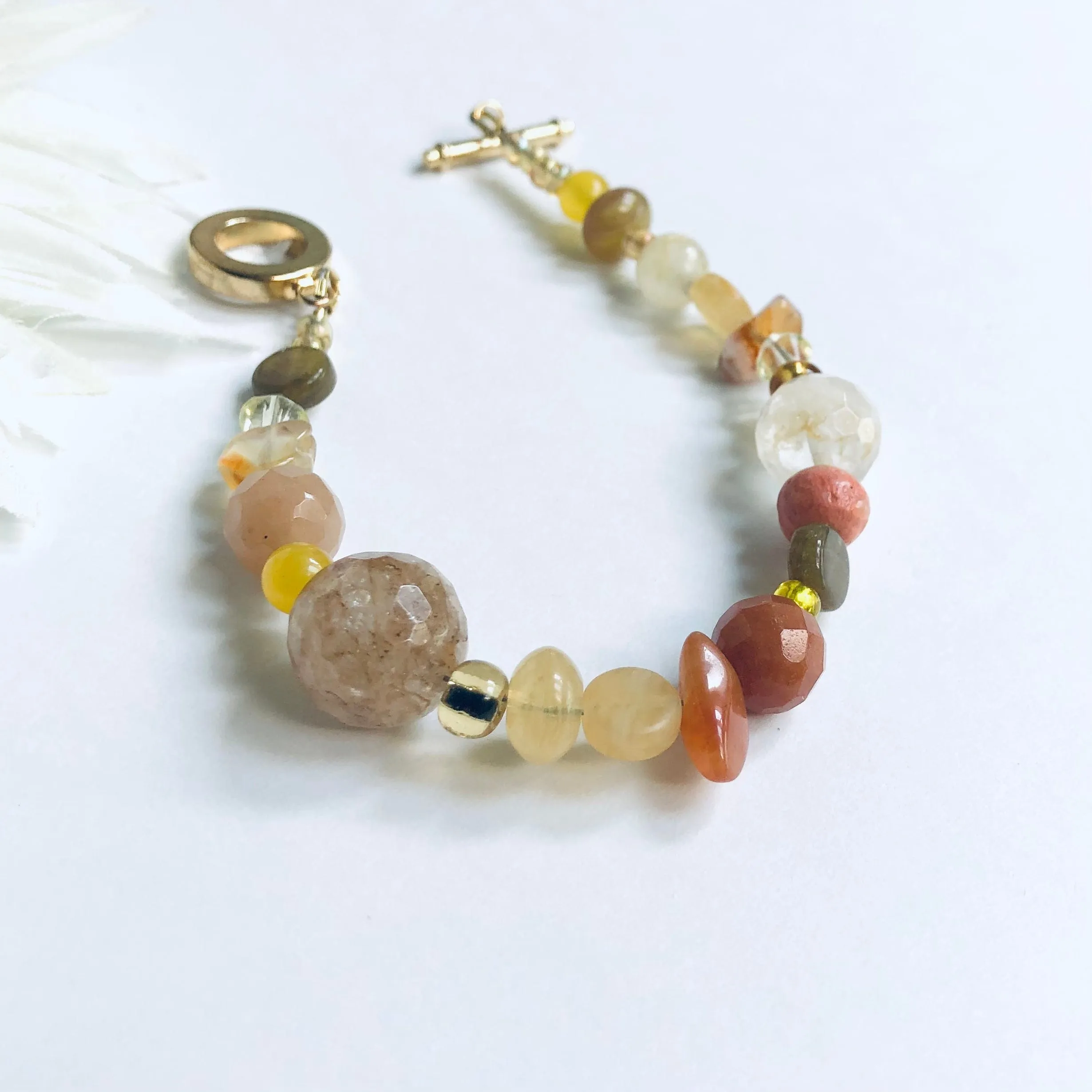 Classy Odd Bead Gemstone Bracelet