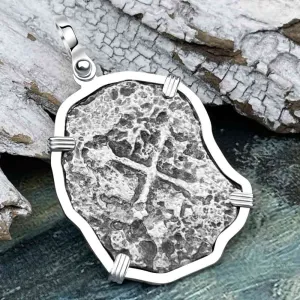 Concepcion Shipwreck 4 Reale Silver Piece of 8 Sterling Silver Pendant | Artifact #8997